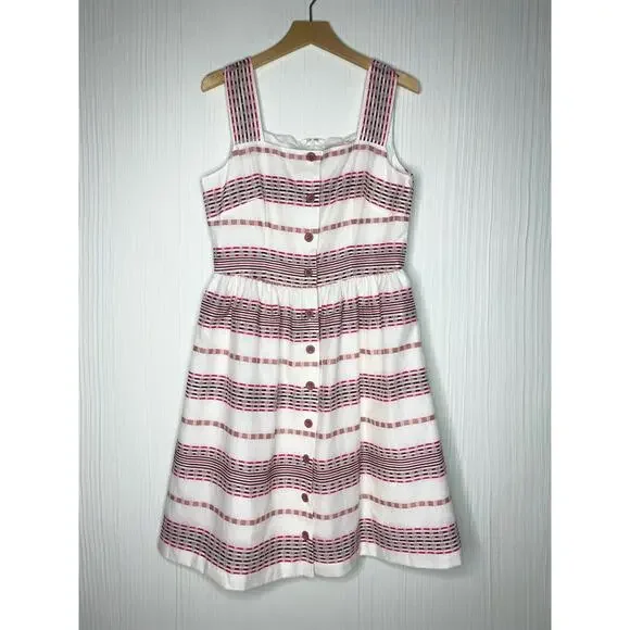 GAL MEETS GLAM Ashton Striped Square Neck Dobby Sundress Sundress NWT US 10 - Picture 3 of 10